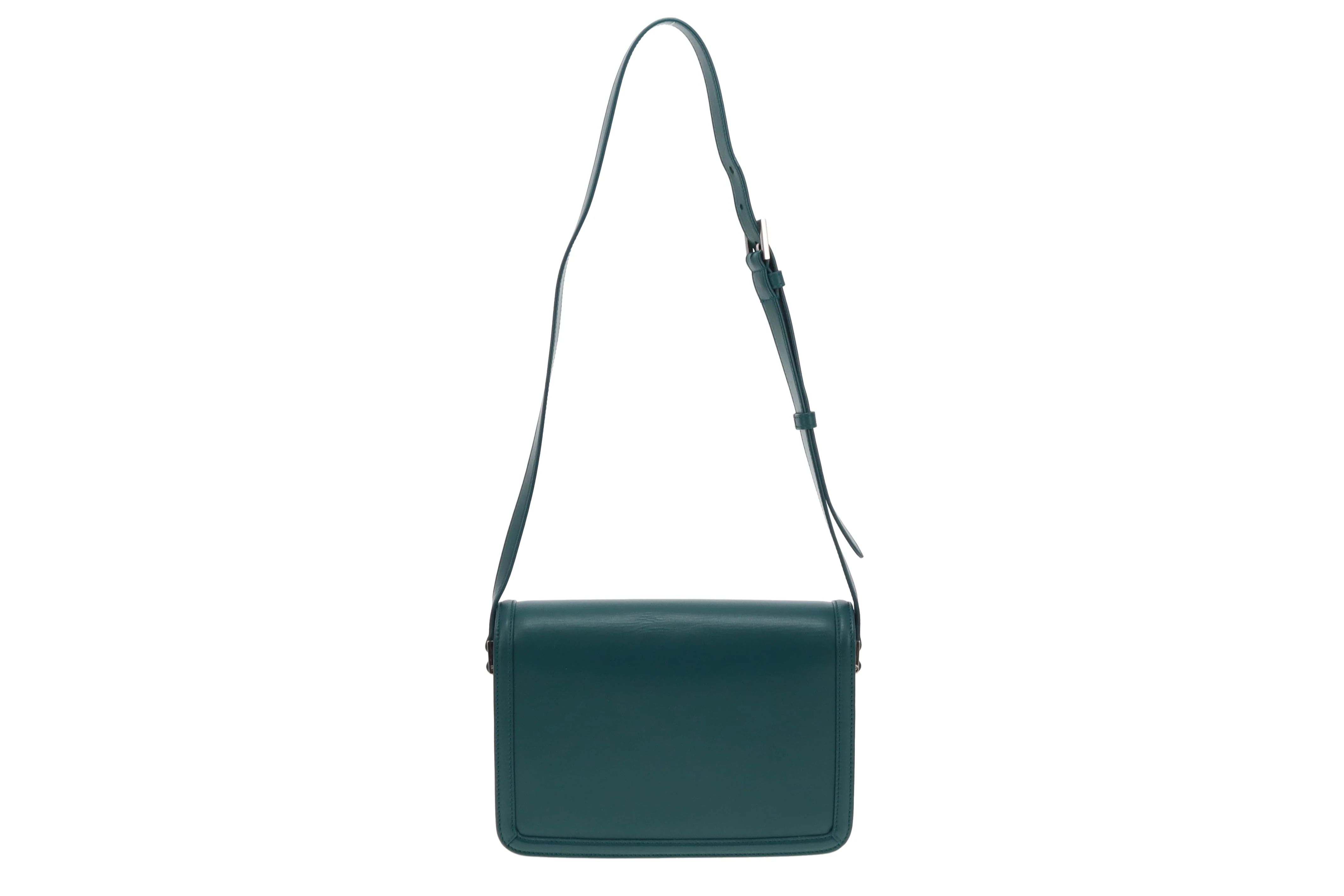 Saint Laurent Solferino Teal Box Leather Medium Satchel 2020 - Image 7