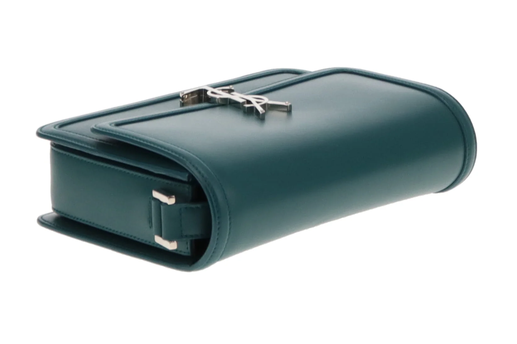 Saint Laurent Solferino Teal Box Leather Medium Satchel 2020 - Image 9