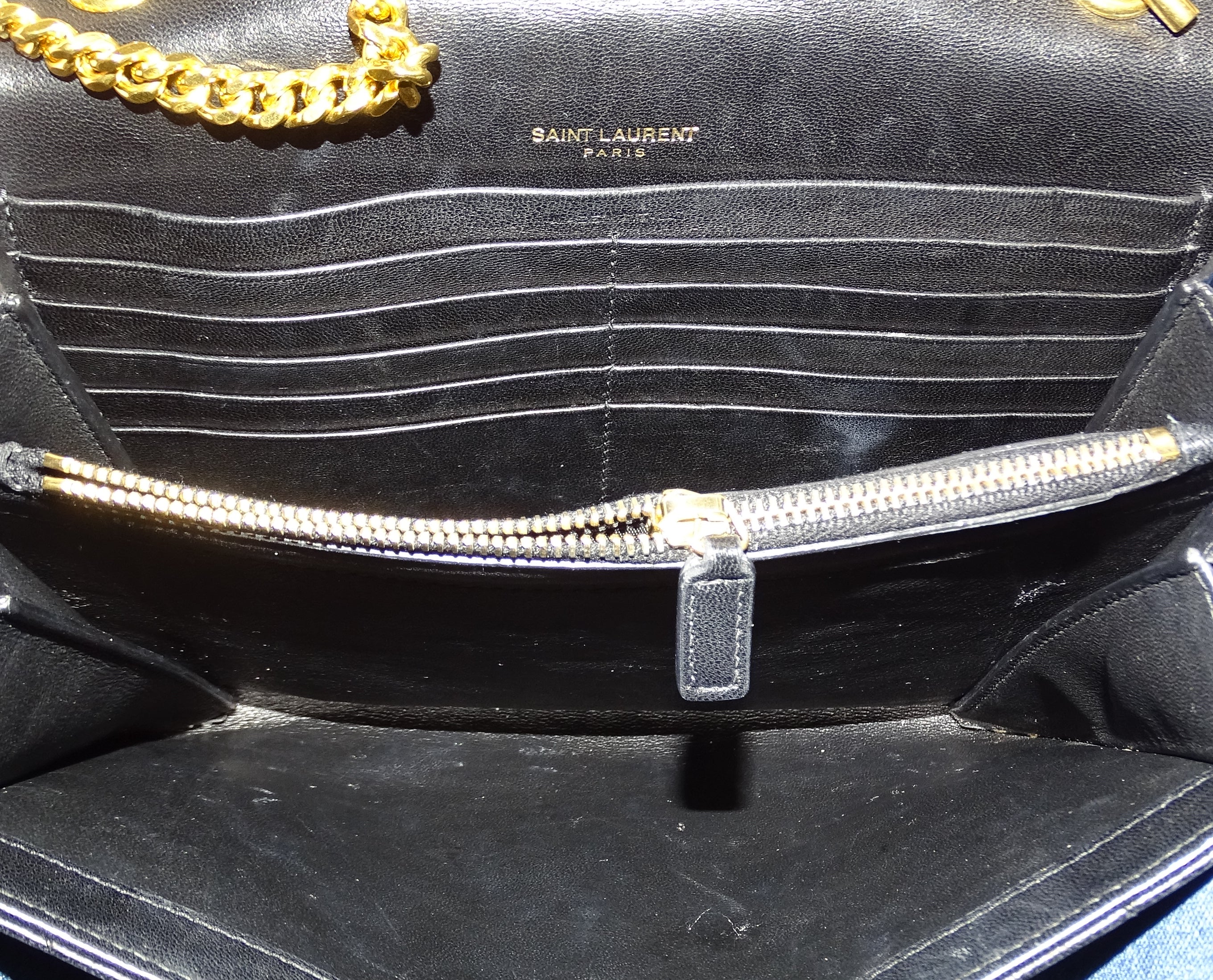Saint Laurent Vicky Small Quilted Wallet On Chain Black - Image 13