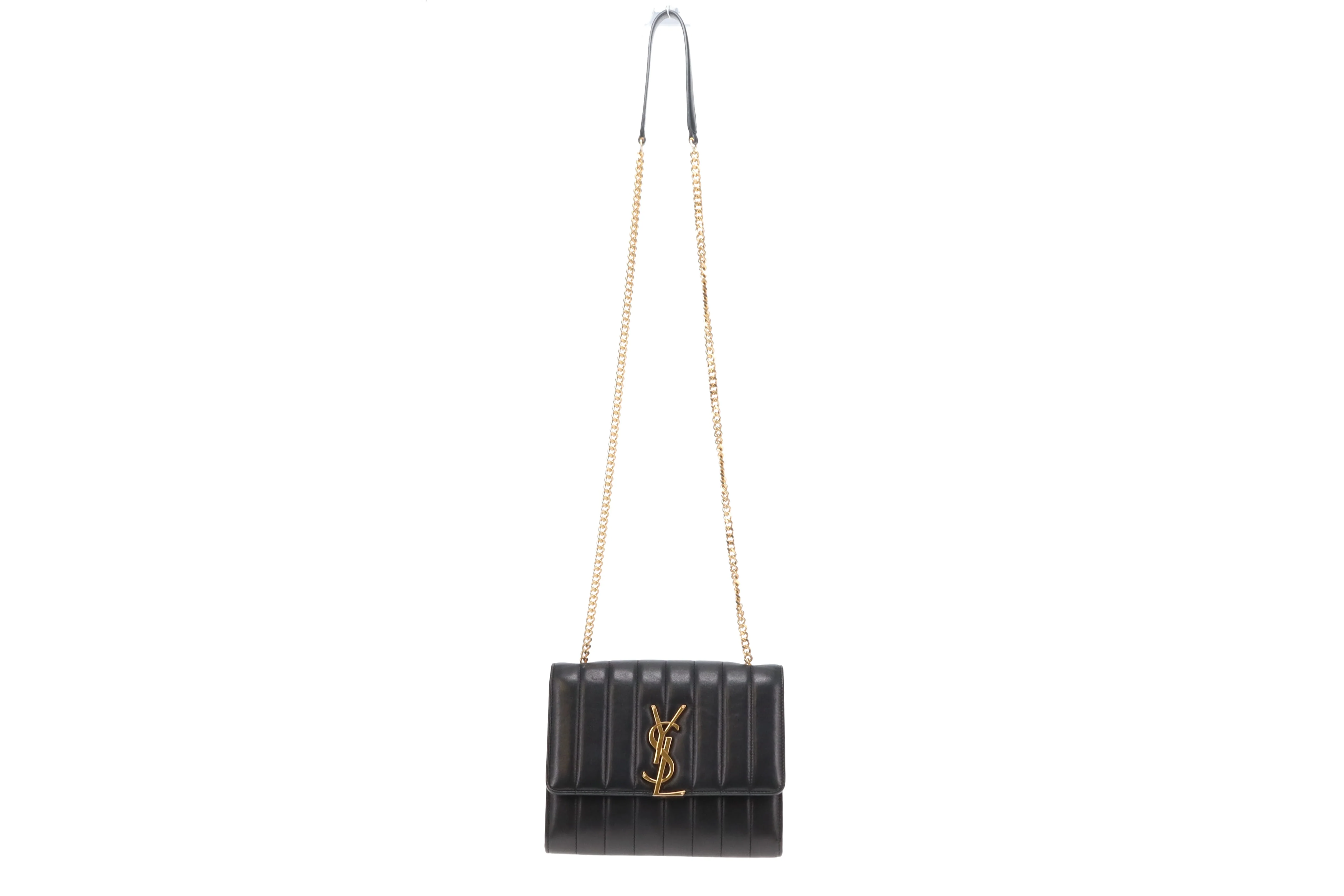Saint Laurent Vicky Small Quilted Wallet On Chain Black - Image 3