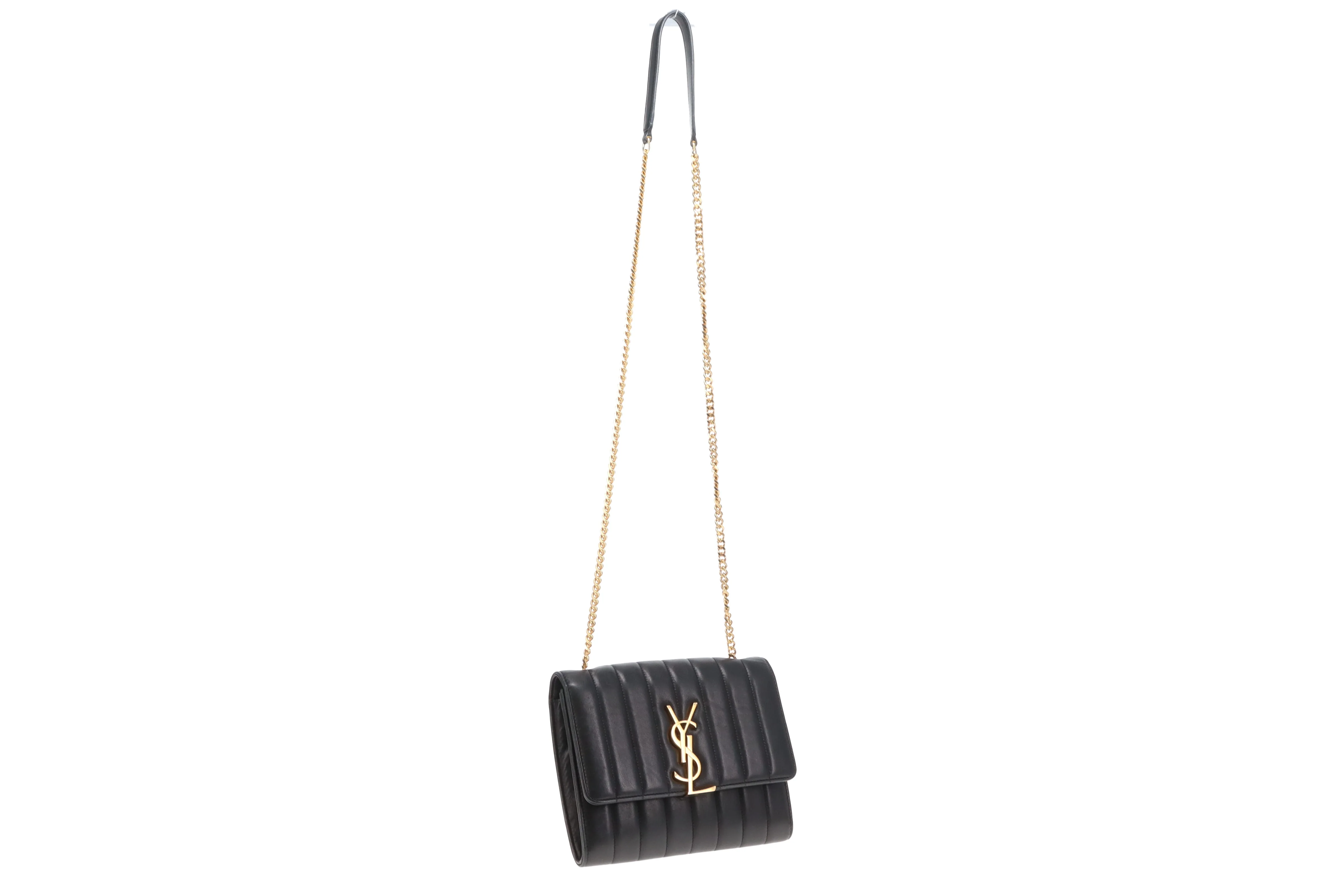 Saint Laurent Vicky Small Quilted Wallet On Chain Black - Image 4