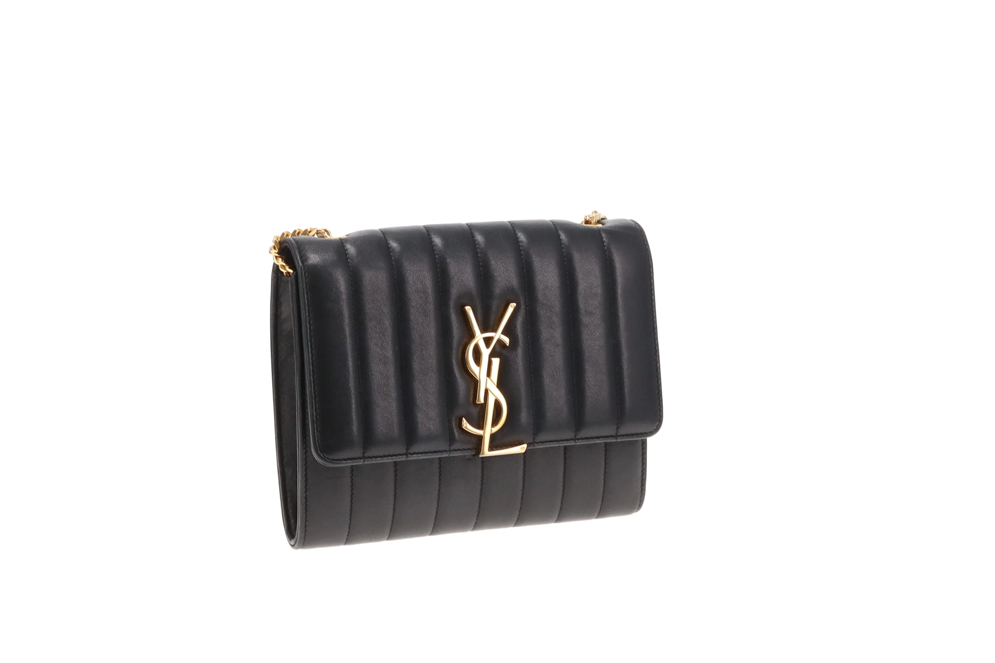 Saint Laurent Vicky Small Quilted Wallet On Chain Black - Image 5