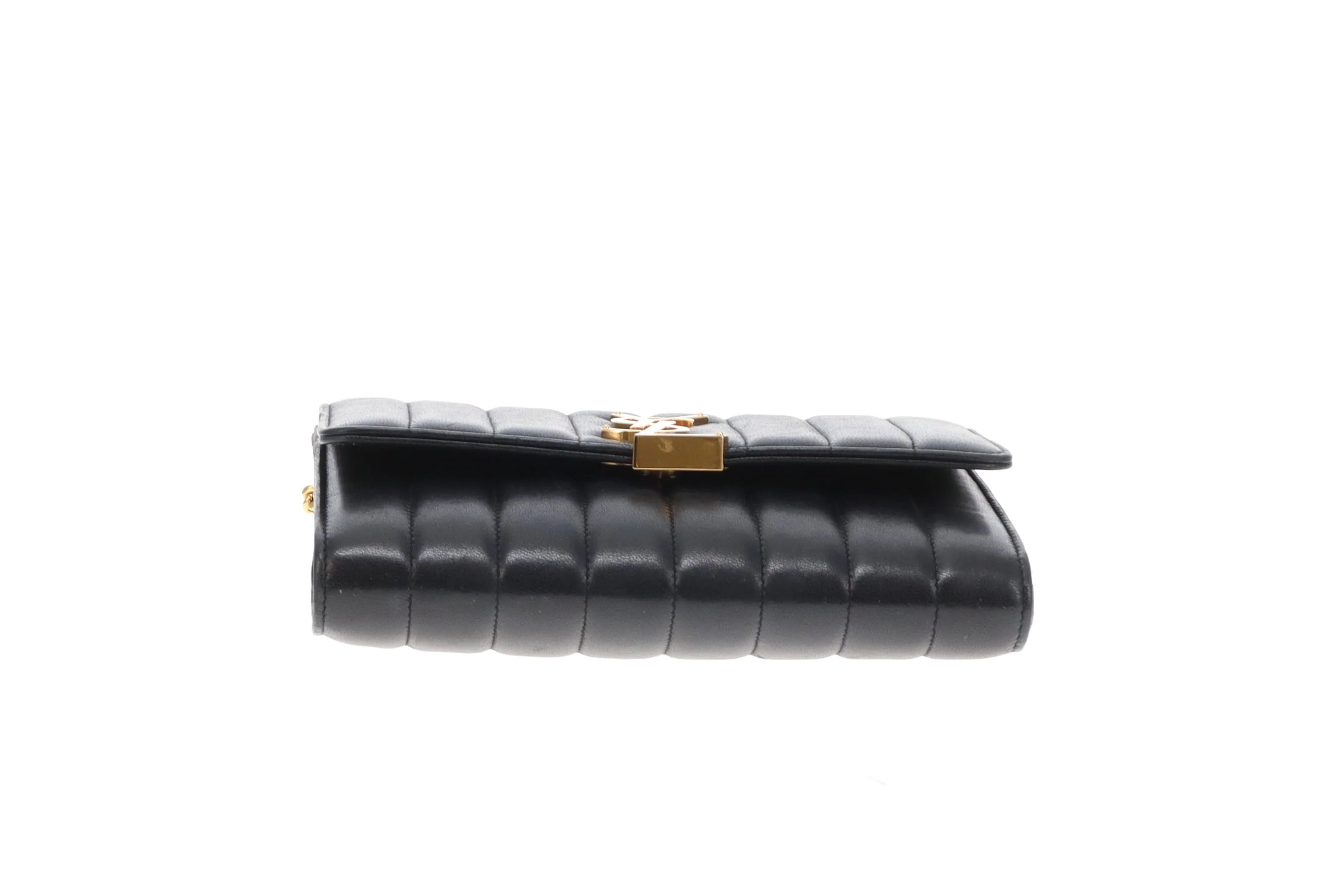 Saint Laurent Vicky Small Quilted Wallet On Chain Black - Image 9