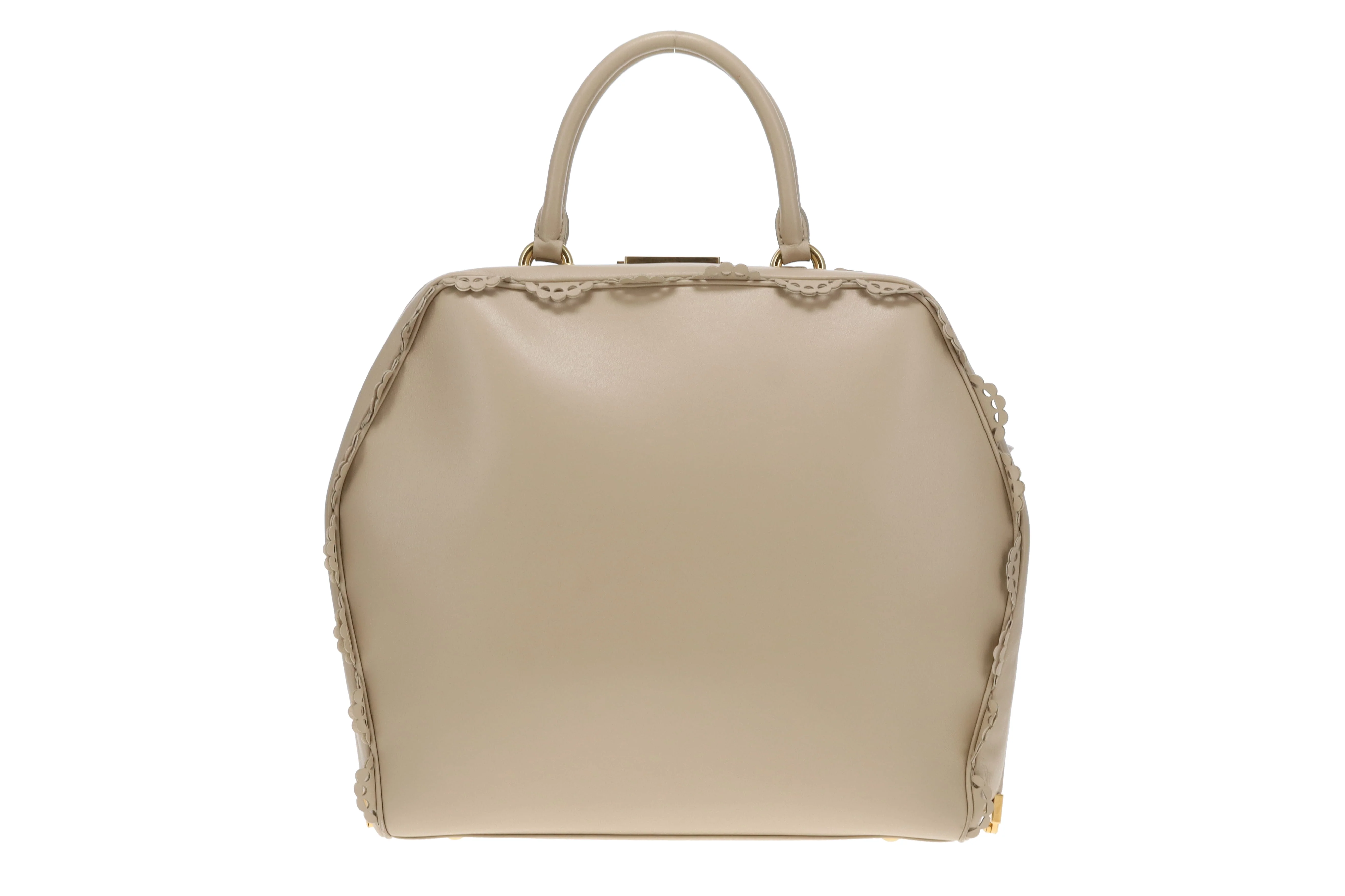 Simone Rocha Scallop Trim Frame Tote Nude - Image 4