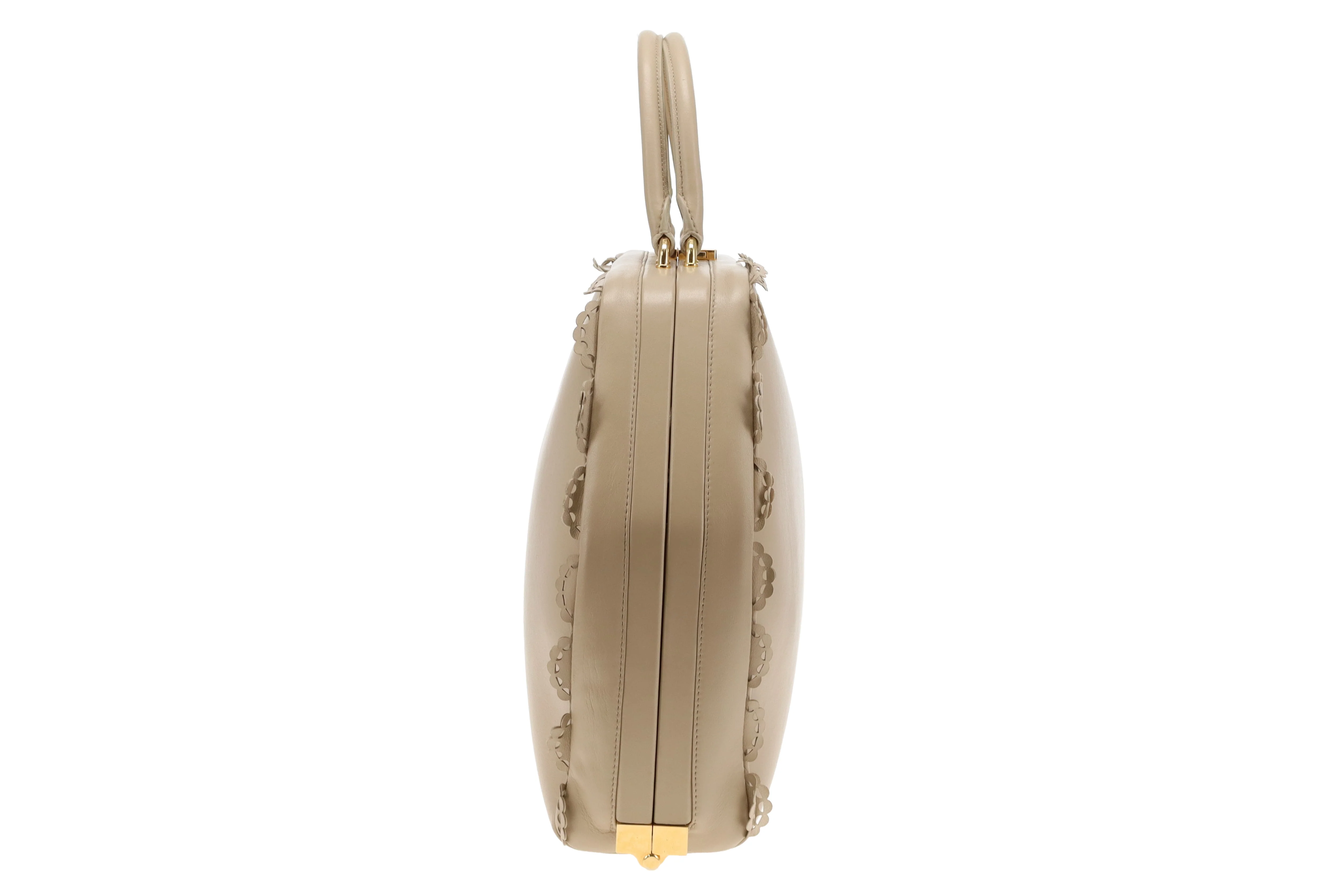 Simone Rocha Scallop Trim Frame Tote Nude - Image 8