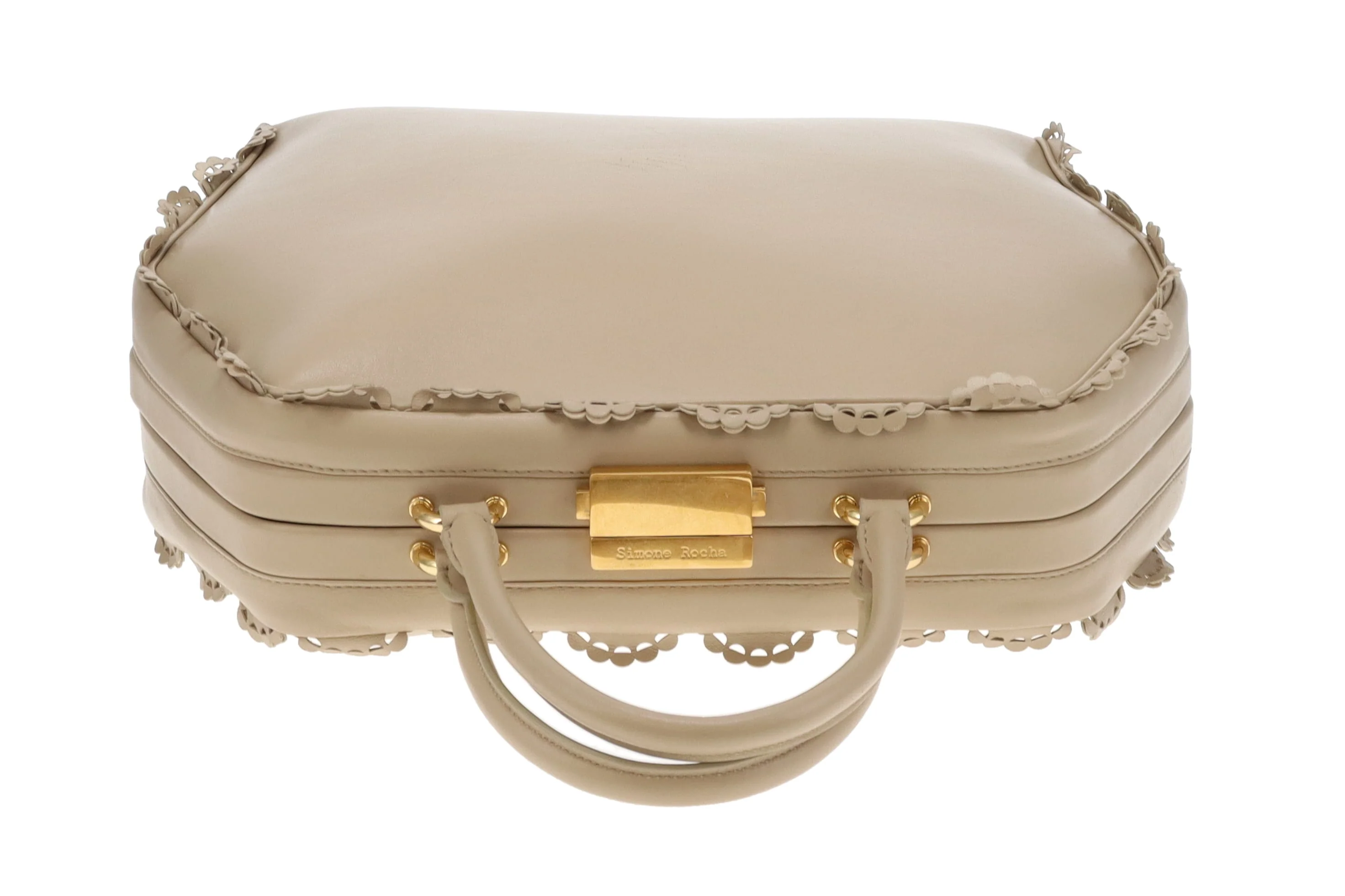 Simone Rocha Scallop Trim Frame Tote Nude - Image 9