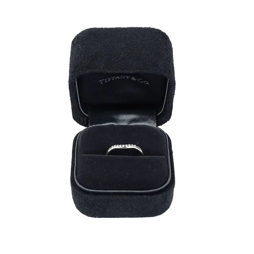 Tiffany & Co Elsa Peretti® Wedding Band Ring In Platinum With .06 Diamond Weight (Size 49) - Image 5