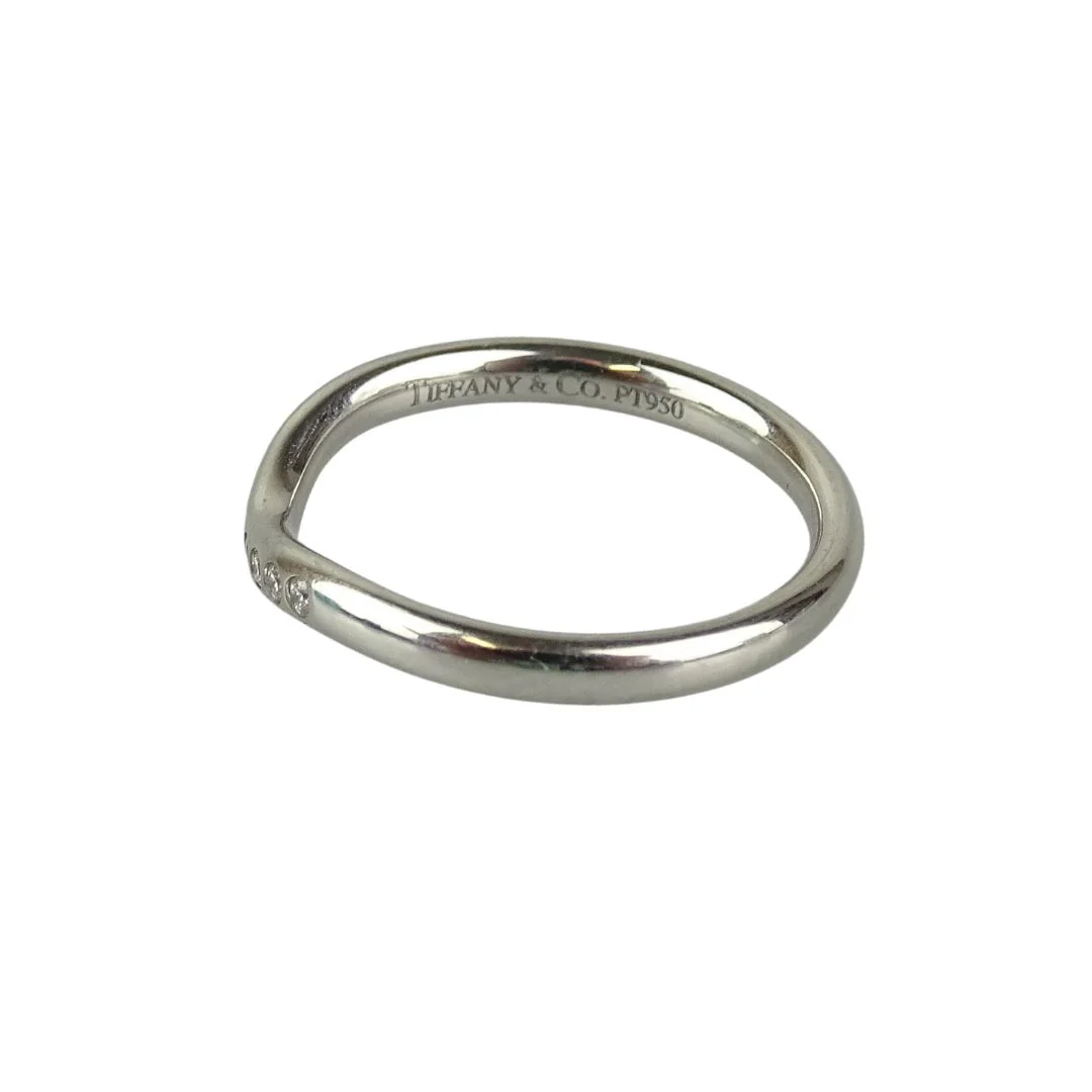 Tiffany & Co Elsa Peretti® Wedding Band Ring In Platinum With .06 Diamond Weight (Size 49) - Image 6