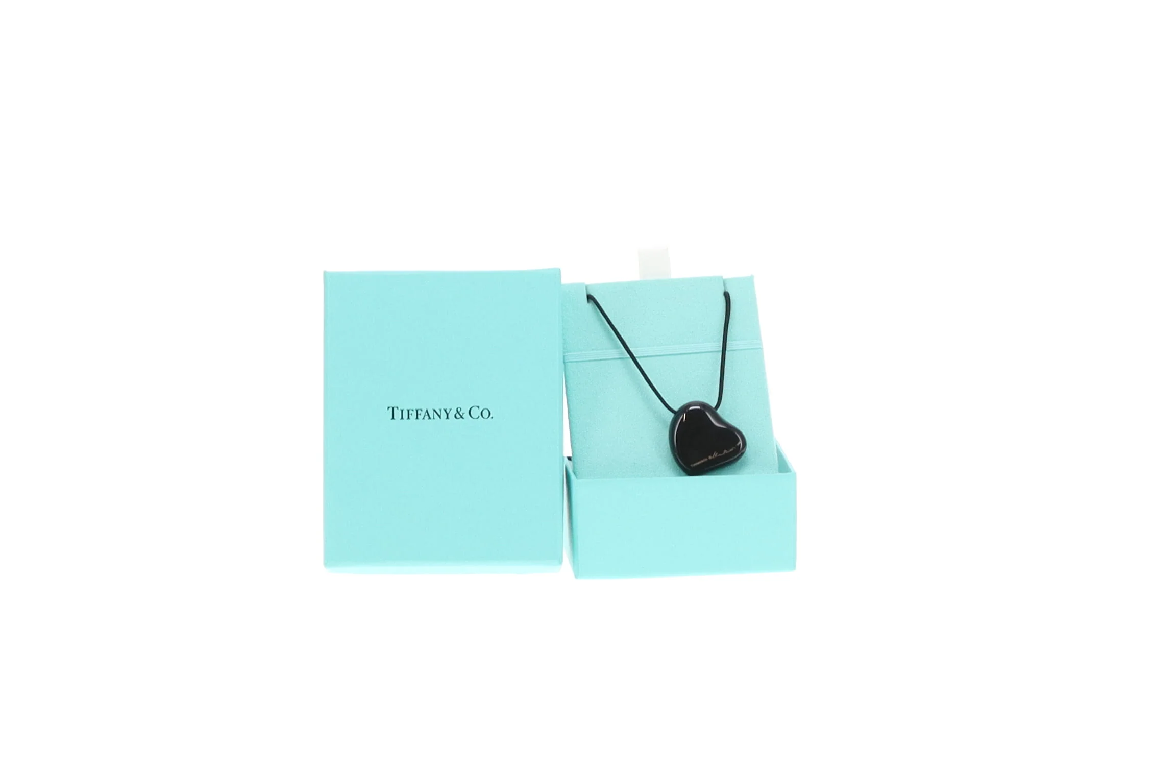Tiffany & Co Full Heart Pendant Elsa Peretti Ruthenium & Copper On Rope - Image 7