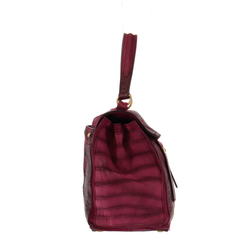YSL Muse Two Fuschia Croc Embossed Nubuck - Image 5