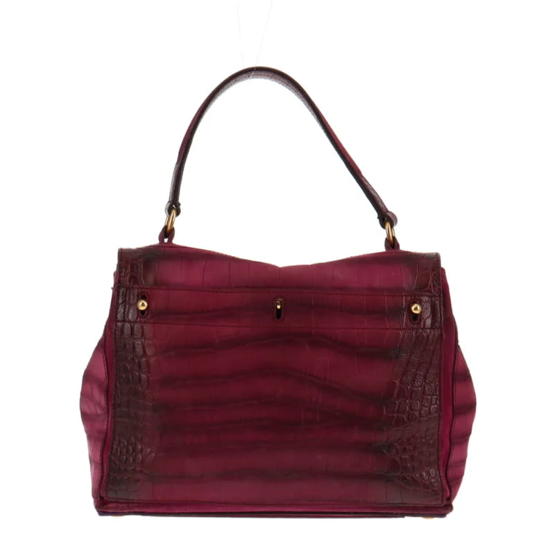 YSL Muse Two Fuschia Croc Embossed Nubuck - Image 6