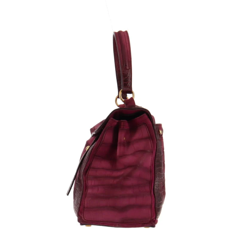 YSL Muse Two Fuschia Croc Embossed Nubuck - Image 7